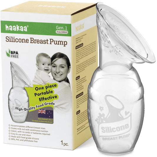 Manual Breast Pump, Silicone, Clear 4oz/100ml