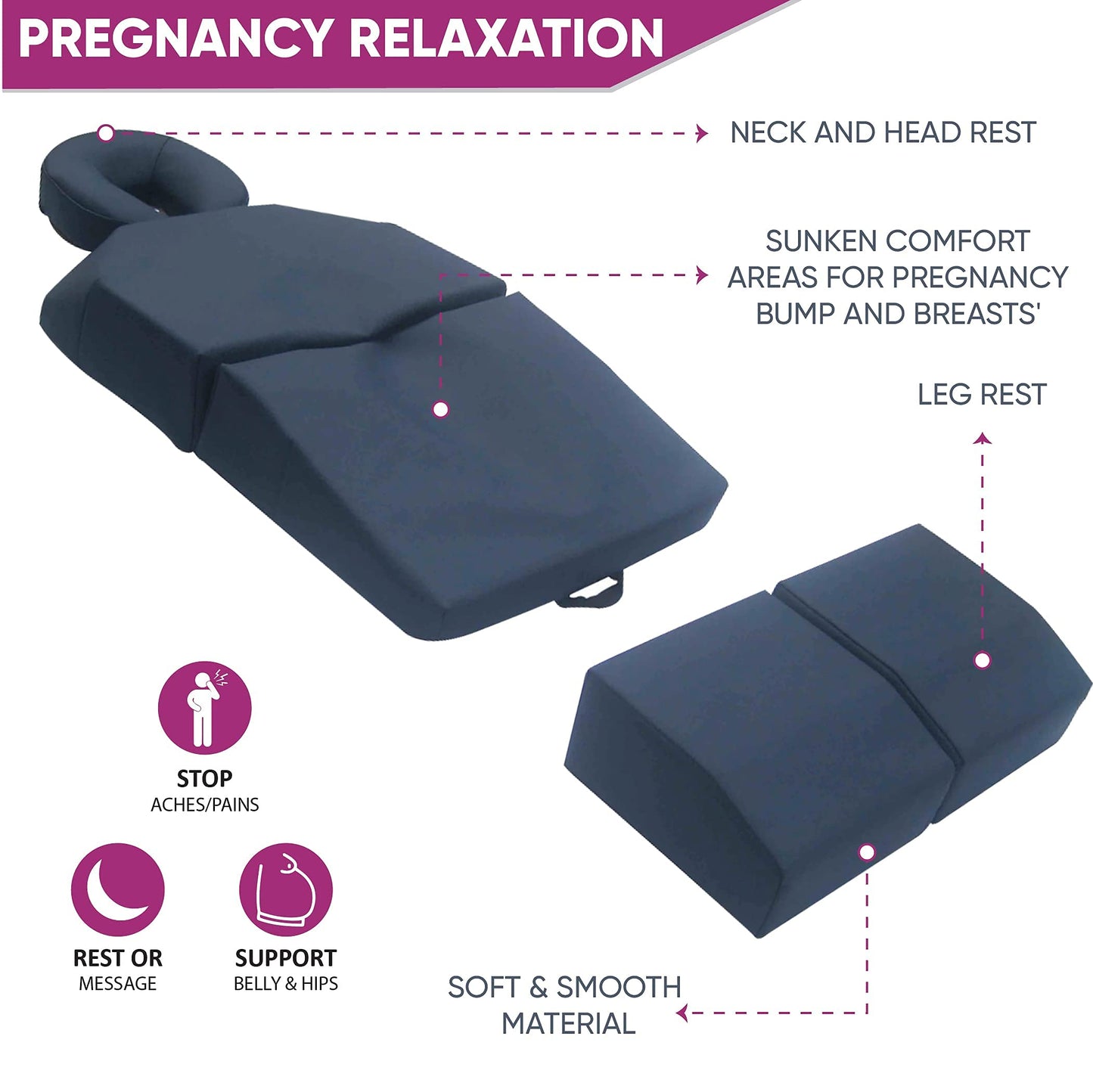 AMETHYST LAKE Pregnancy Massage Cushion with Headrest