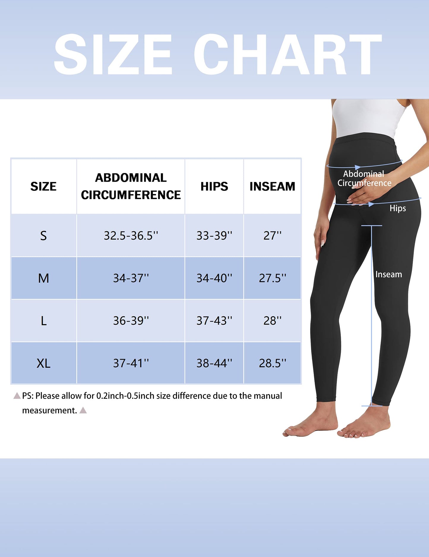 Buttergene Women's Maternity Leggings over the Belly