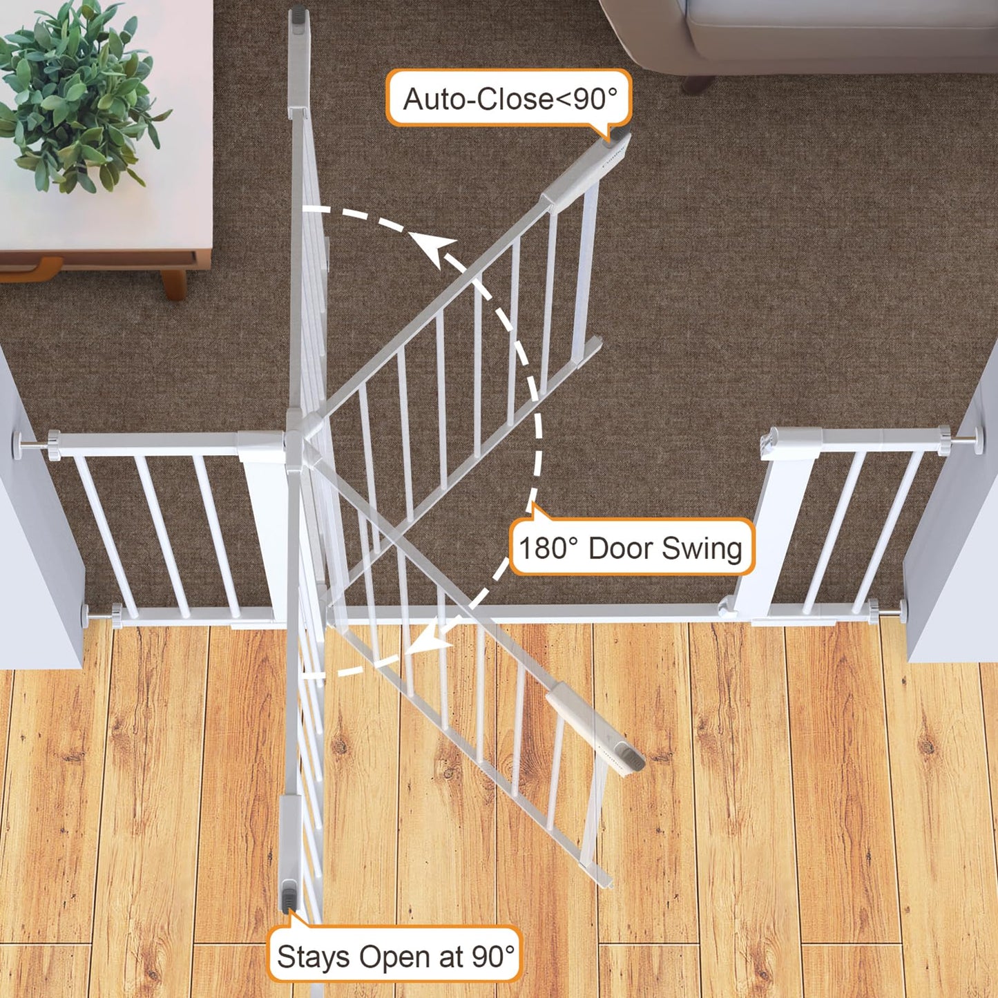 Cumbor 29.7-46" Baby Gate for Stairs